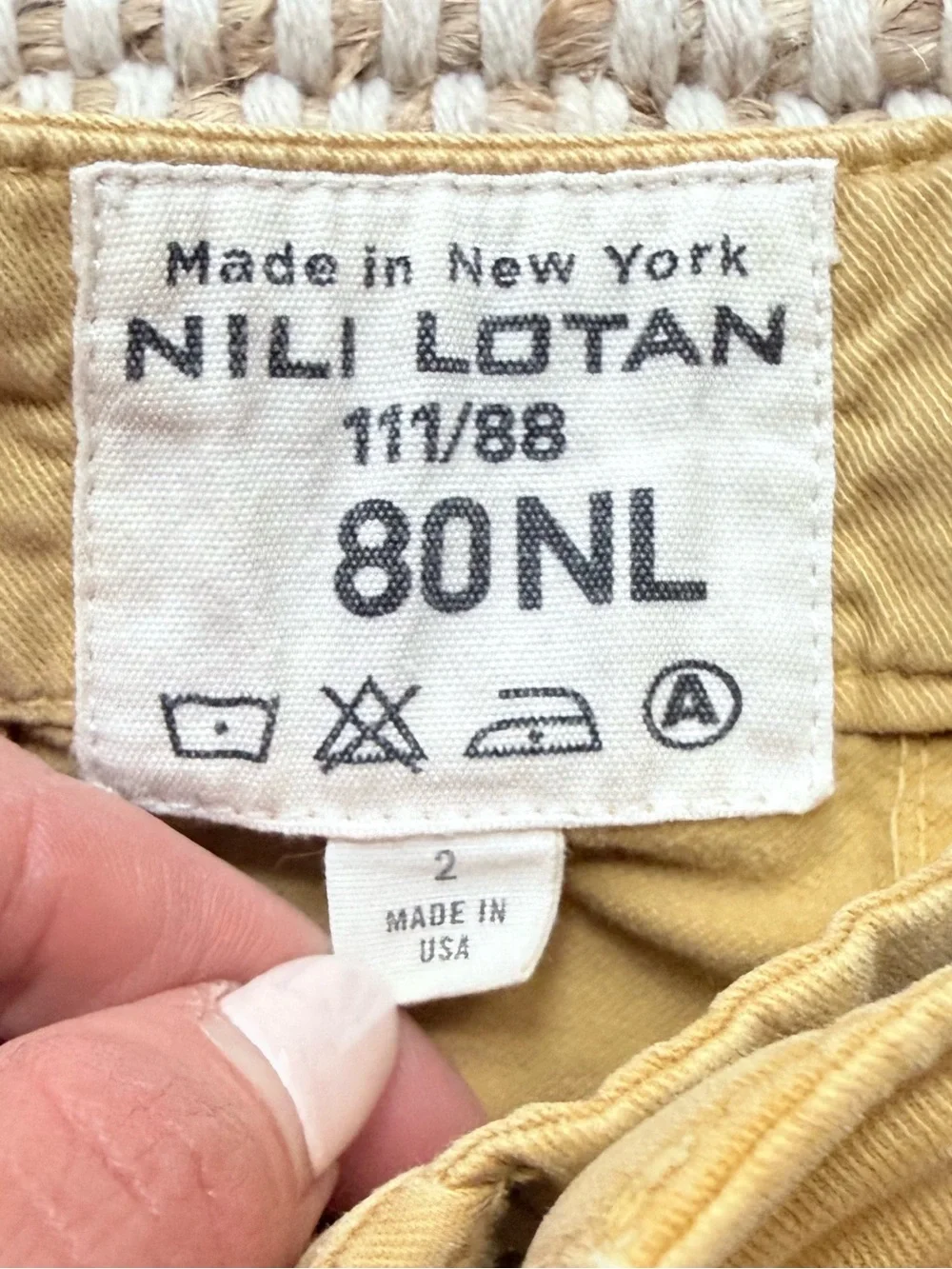 Nili Lotan French Military Cargo Jogger Pants Mustard Size 2 Ankle Zip